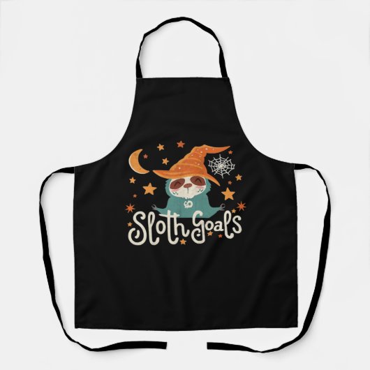 スロスハロウィンクラシックゴールTシャツ エプロン (正面)