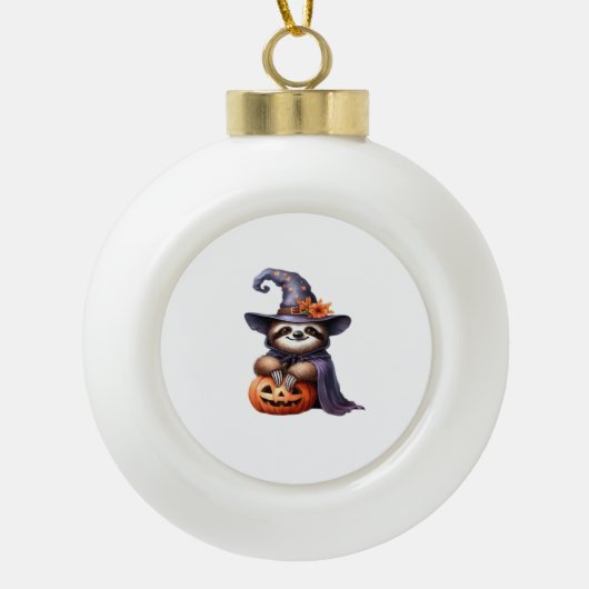 スロスハロウィンクラシック服Tシャツ セラミックボールオーナメント (正面)