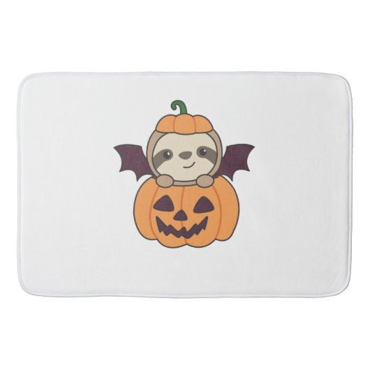 スロスハロウィーンカボチャこうもりの衣装 バスマット (正面)