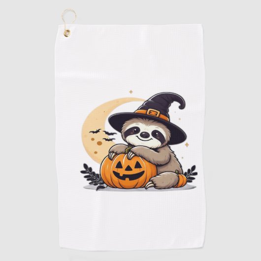スロスハロウィーンモチーフクラシックかわいいTシャツ ゴルフタオル (正面)