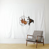 スロスハロウィーン幽霊ウィッチハット動物愛好家ボーイズ タペストリー (インサイチュ(横))