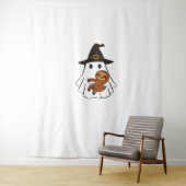 スロスハロウィーン幽霊ウィッチハット動物愛好家ボーイズ タペストリー (インサイチュ)