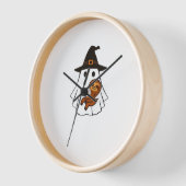 スロスハロウィーン幽霊ウィッチハット動物愛好家ボーイズ 壁時計 (傾斜)