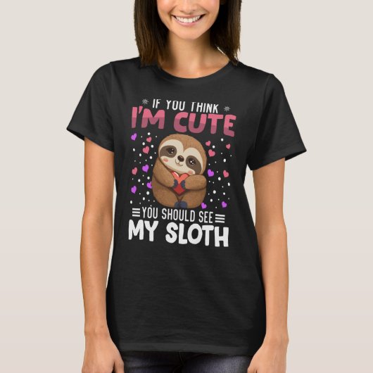 スロスハートバレンタインデー動物のための女性の子供 Tシャツ (正面)