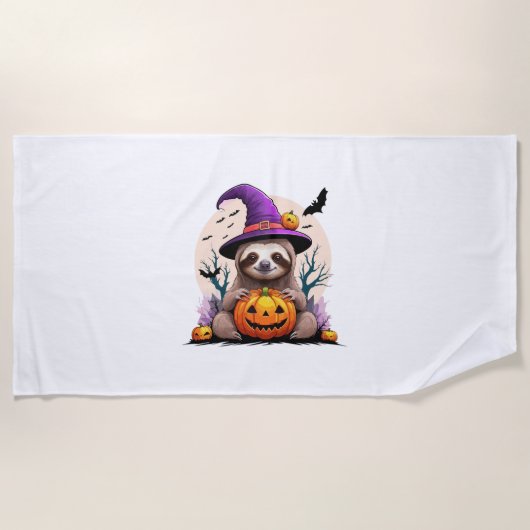 スロスピンクハットハロウィーン ビーチタオル (正面)