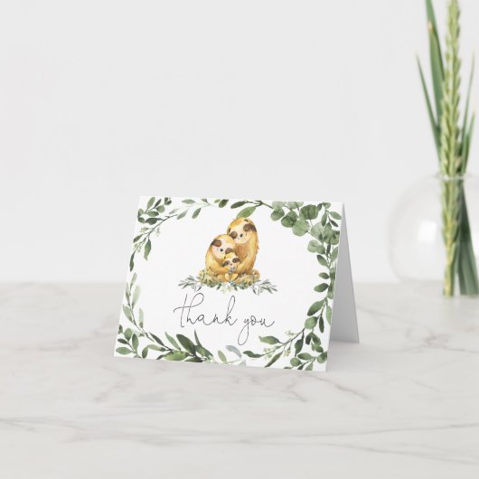 スロスファミリーベビーシャワーサンキューカード サンキューカード (正面)