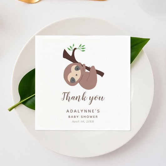 スロスベビーシャワージャングル男女兼用パーティー スタンダードカクテルナプキン