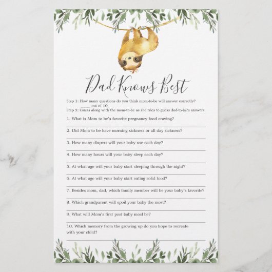 スロスベビーシャワーパパがゲームを最高の知っている (正面)