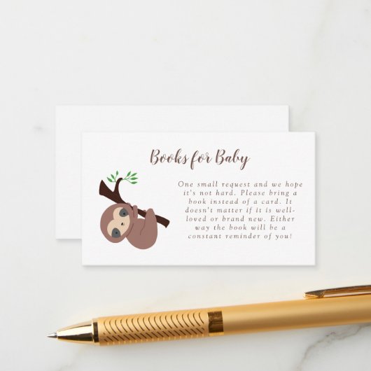 スロスベビーシャワーブックリクエストカードかわいいかわいい エンクロージャーカード (正面/裏面インサイチュ)