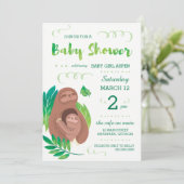 スロスベビーシャワーレインフォレストジャングルテーマ 招待状 (スタンド正面)