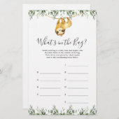 スロスベビーシャワー推測バッグゲームの内容 (正面/裏面)