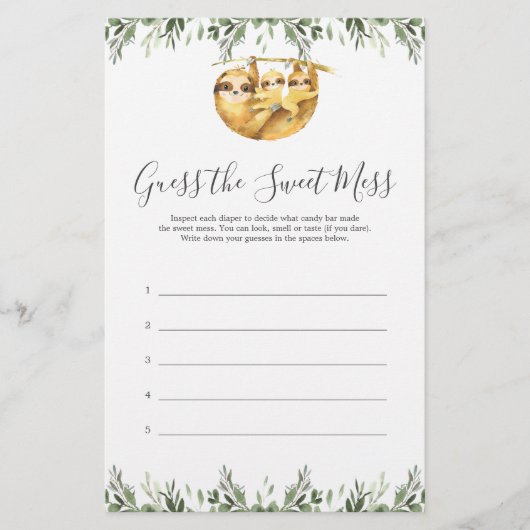 スロスベビーシャワー甘い混乱ゲームを推測 (正面)