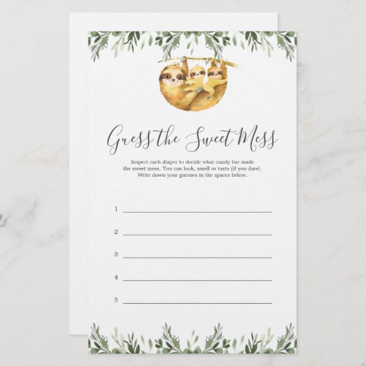 スロスベビーシャワー甘い混乱ゲームを推測 (正面/裏面)