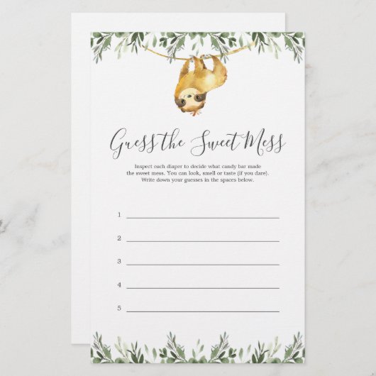 スロスベビーシャワー甘い混乱ゲームを推測 (正面/裏面)