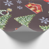 スロスマメリースロッスキュートクリスマスクリスマス ラッピングペーパー (角)