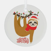 スロスメリークリスマスキュートフェスティバルホリデーアニマル ガラスオーナメント (裏面)