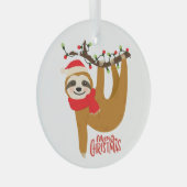 スロスメリークリスマスキュートフェスティバルホリデーアニマル ガラスオーナメント (正面右)