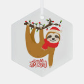 スロスメリークリスマスキュートフェスティバルホリデーアニマル ガラスオーナメント (裏面)