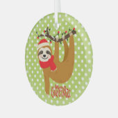 スロスメリークリスマスキュートフェスティバルホリデーアニマル ガラスオーナメント (正面左)