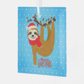 スロスメリークリスマスキュートフェスティバルホリデーアニマル ガラスオーナメント (正面左)