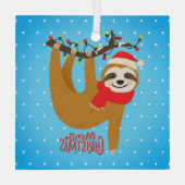 スロスメリークリスマスキュートフェスティバルホリデーアニマル ガラスオーナメント (裏面)