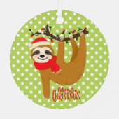 スロスメリークリスマスキュートフェスティバルホリデーアニマル メタルオーナメント (裏面)