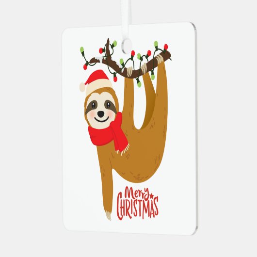 スロスメリークリスマスキュートフェスティバルホリデーアニマル メタルオーナメント (正面左)