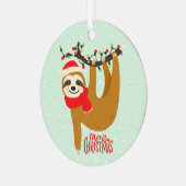 スロスメリークリスマスキュートフェスティバルホリデーアニマル メタルオーナメント (正面左)