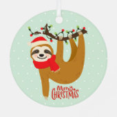 スロスメリークリスマスキュートフェスティバルホリデーアニマル メタルオーナメント (裏面)