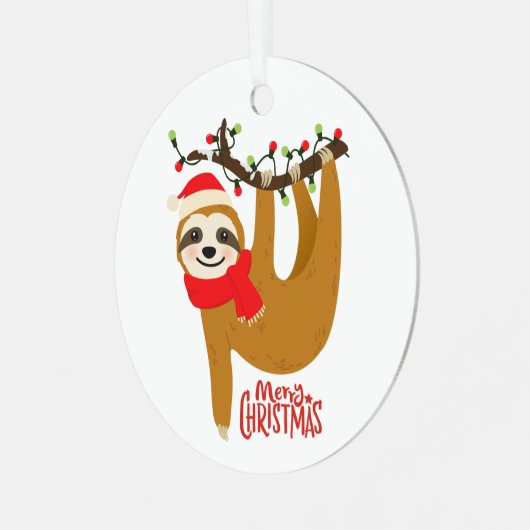 スロスメリークリスマスキュートフェスティバルホリデーアニマル メタルオーナメント (正面左)