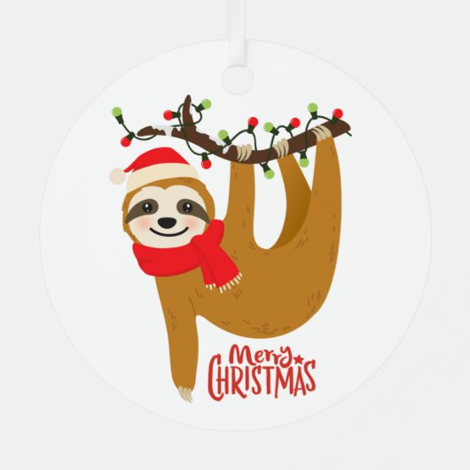 スロスメリークリスマスキュートフェスティバルホリデーアニマル メタルオーナメント (裏面)