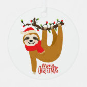 スロスメリークリスマスキュートフェスティバルホリデーアニマル メタルオーナメント (正面)