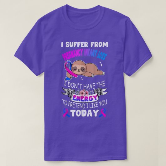 スロスリボンI妊娠乳児喪失Aに苦しむ Tシャツ (デザイン正面)