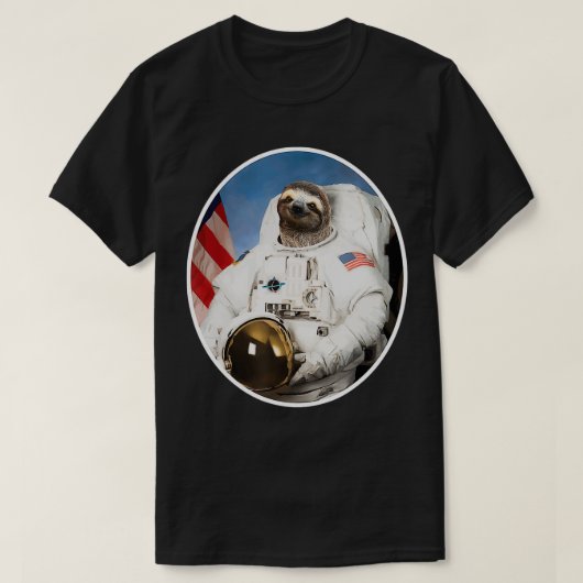 スロス宇宙飛行士おもしろいスロスギフトアウタースペース Tシャツ (デザイン正面)