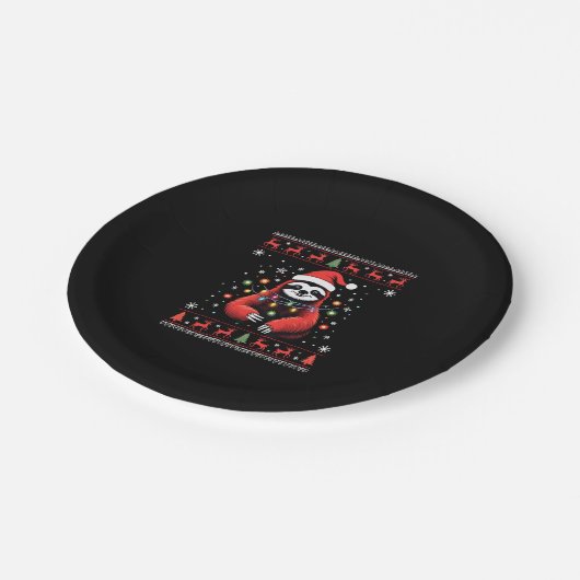 スロス恋人ギフトサンタバッファローのクリスマスシャツ ペーパープレート (アングル)