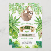 スロス招待状、動物園の誕生日 招待状 (正面/裏面)