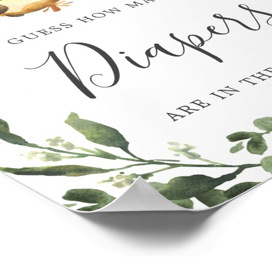 スロス赤ちゃんシャワーはおむつサインの数を推測 ポスター (角)