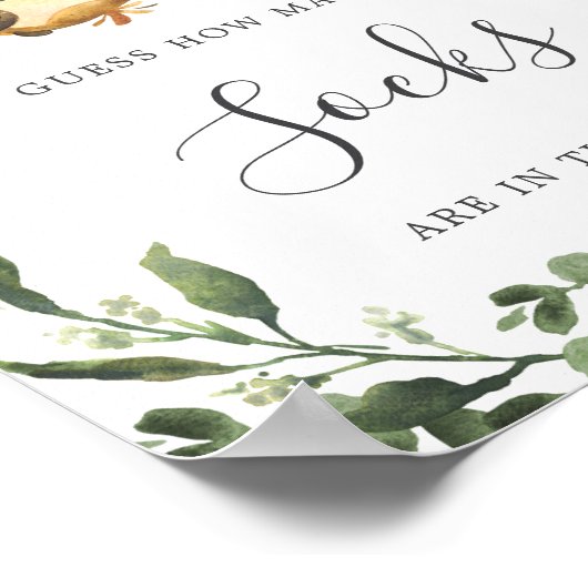 スロス赤ちゃんシャワーは、いくつの靴下のサインを推測 ポスター (角)