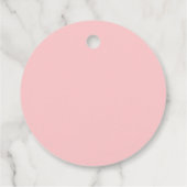 スロス赤ちゃんシャワー女の子ありがとうピンクのスクリプトかわいい フェイバータグ (裏面)