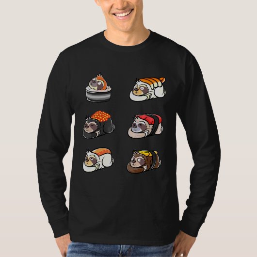 スロス転がシー眠いスローモーションSloth Sushi A Tシャツ (正面)