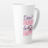 スロス顔は急がないハッピーピンクパープルアート カフェラテマグ (右アングル)