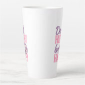 スロス顔は急がないハッピーピンクパープルアート カフェラテマグ (正面)