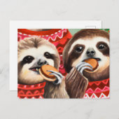 スロス食べズのクッキーとセーターを着ている ポストカード (正面/裏面)