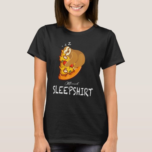 スロス・ピザおもしろいが公式の世界睡眠日 Tシャツ (正面)