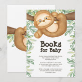 スロス・ベビー・シャワー・ブック・リクエスト・エンクロージャ・カード 招待状 (正面/裏面)