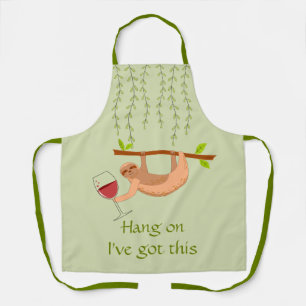 スロス、ワインオーバープリントエプロン、中 エプロン