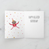 スロッおもしろいクピンクベレーテッド誕生日 カード (内部)