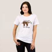 スロッおもしろいシュのジョーク急がないようにしよう男性と女性 トライブレンドTシャツ (正面全面)