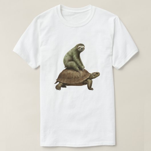 スロッおもしろいシュライディングカメ – スロー動物愛好家 Tシャツ (デザイン正面)