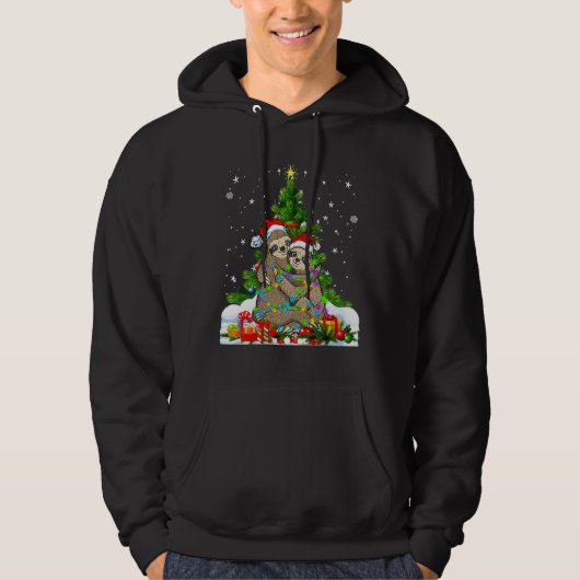 スロッおもしろいスクリスマスツリー昼寝スロース パーカ (正面)